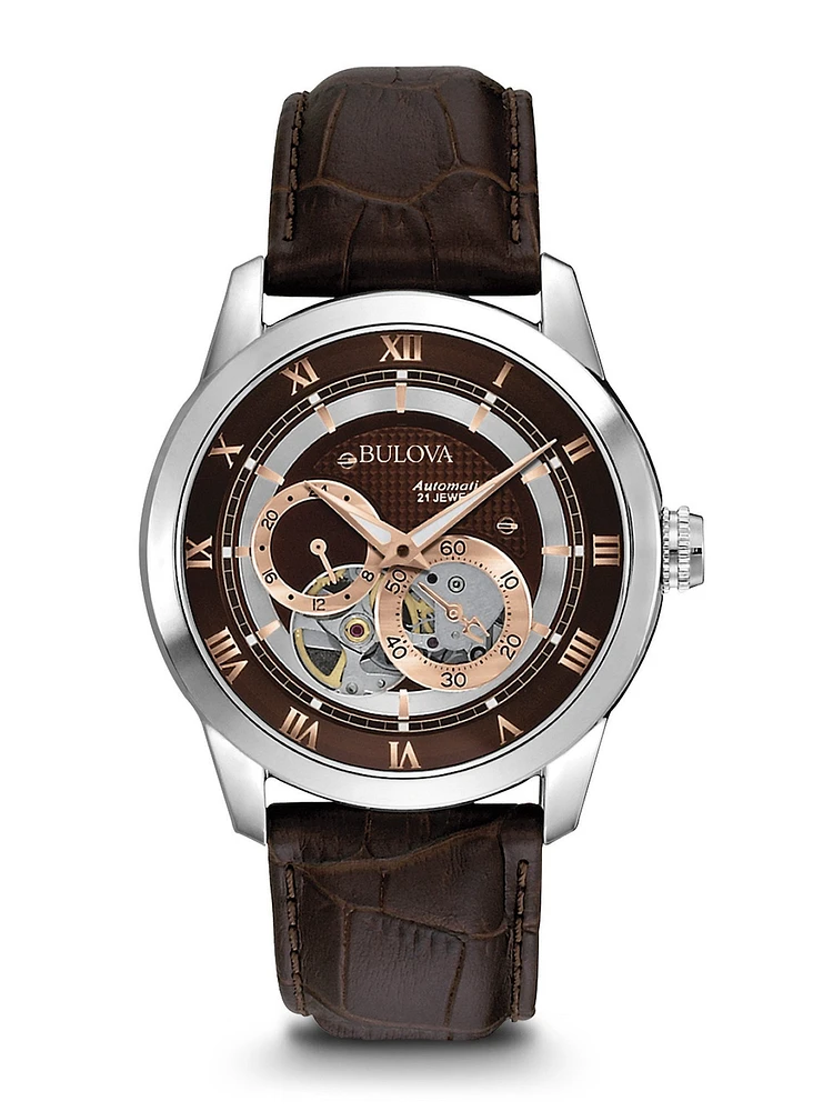 Classic Brown Skeleton Dial 42MM Automatic 96A120