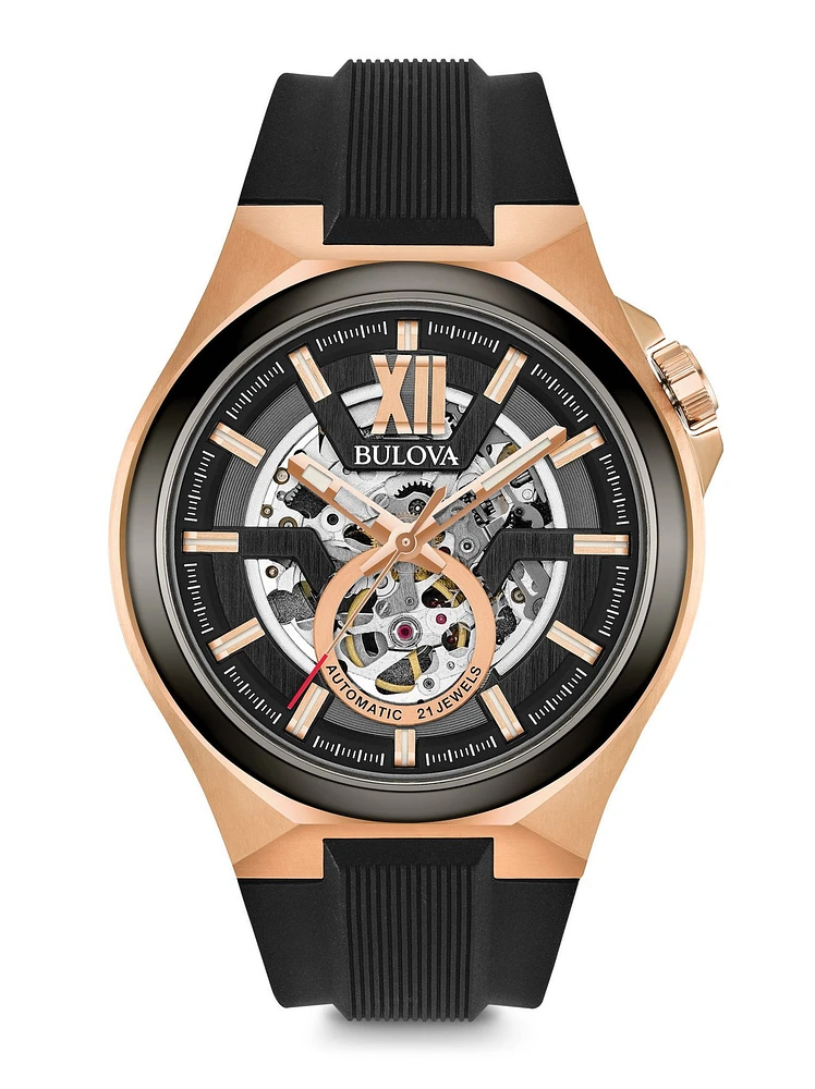 Maquina Black Skeleton Dial 46MM Automatic 98A177