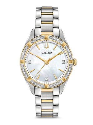 Sutton Diamond White Dial 33MM Quartz 98R263