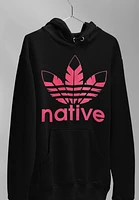 Native Style hoodie black w pink logo