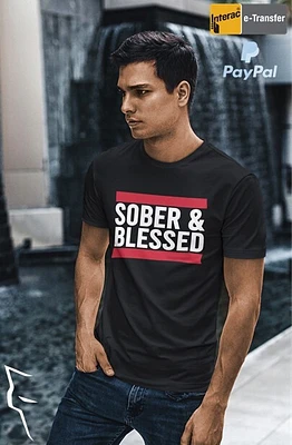 Sober & Blessed - basic tee black