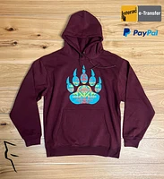 Turquoise Bear Paw - Hoodie maroon