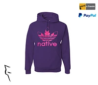 Native Style hoodie Purple w pink logo