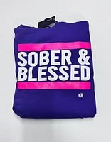 Sober & Blessed - Hoodie purple w pink