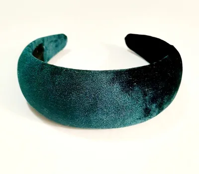 Wide Forest  Green Padded Headband