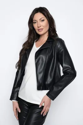 Black - Faux Leather Jacket