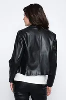 Black - Faux Leather Jacket