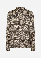 SATIN GRAPHIC PRINTS BLOUSE