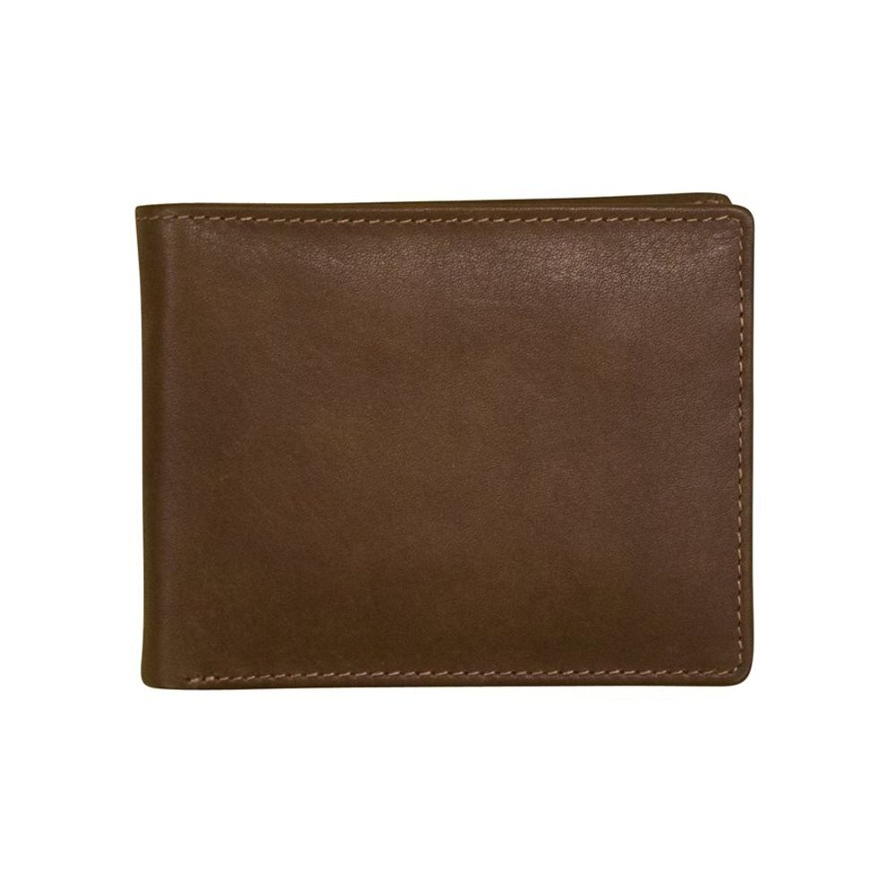 Men's Bifold Wallet with Center Flip