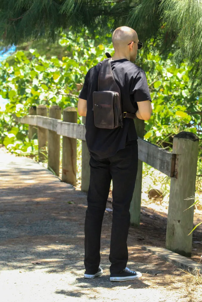 Leather Organizer and gun holder crossbody bag