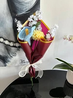 Crochet Fleur Bleu Et Jaune