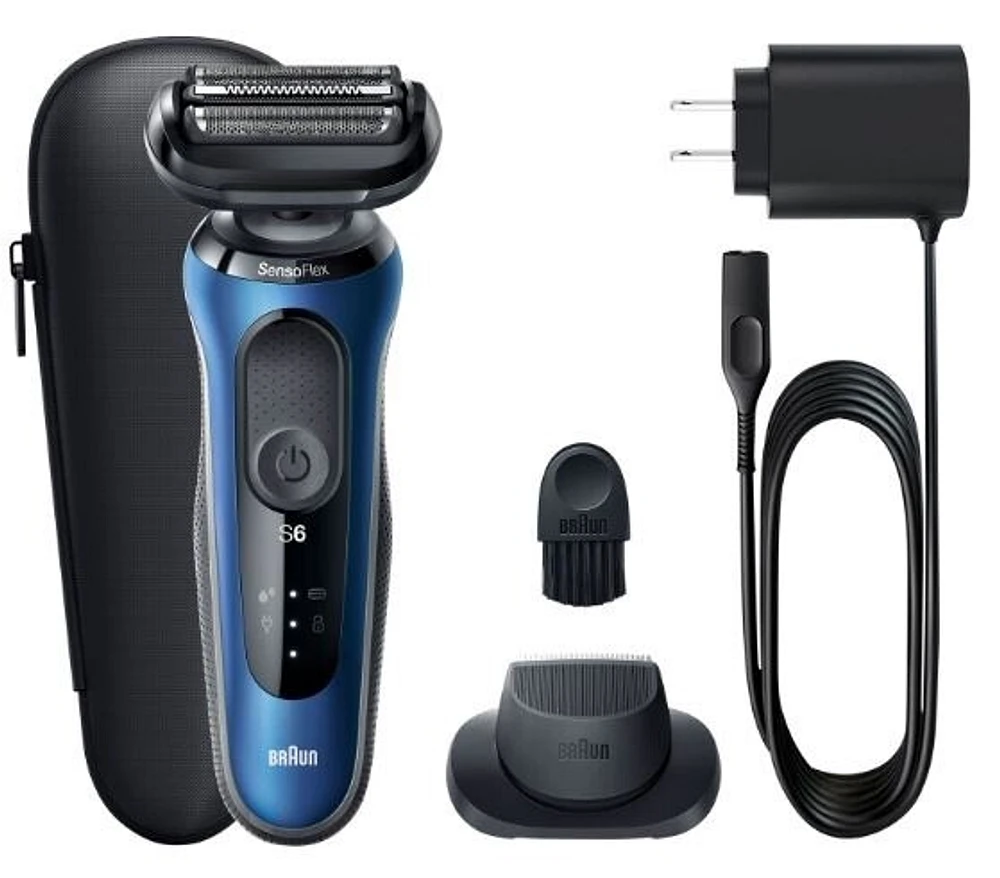 Braun Solo Series 6: 6020S Wet and Dry Electric Shaver with Precision Trimmer, Blue