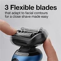 Braun Solo Series 6: 6020S Wet and Dry Electric Shaver with Precision Trimmer,  Blue