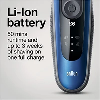 Braun Solo Series 6: 6020S Wet and Dry Electric Shaver with Precision Trimmer,  Blue