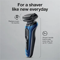Braun Solo Series 6: 6020S Wet and Dry Electric Shaver with Precision Trimmer,  Blue