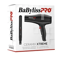 BaBylissPRO Ceramix Xtreme Styling Duo with 1"  Ceramic Flat iron and Ceramic Hairdryer, CEBKPP1C, Black