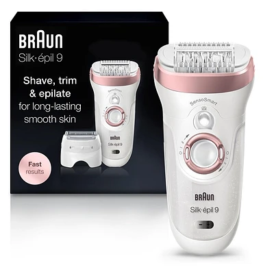 Braun Epilator Silképil 9  Wet & Dry Use 3 Attachments Rose Gold