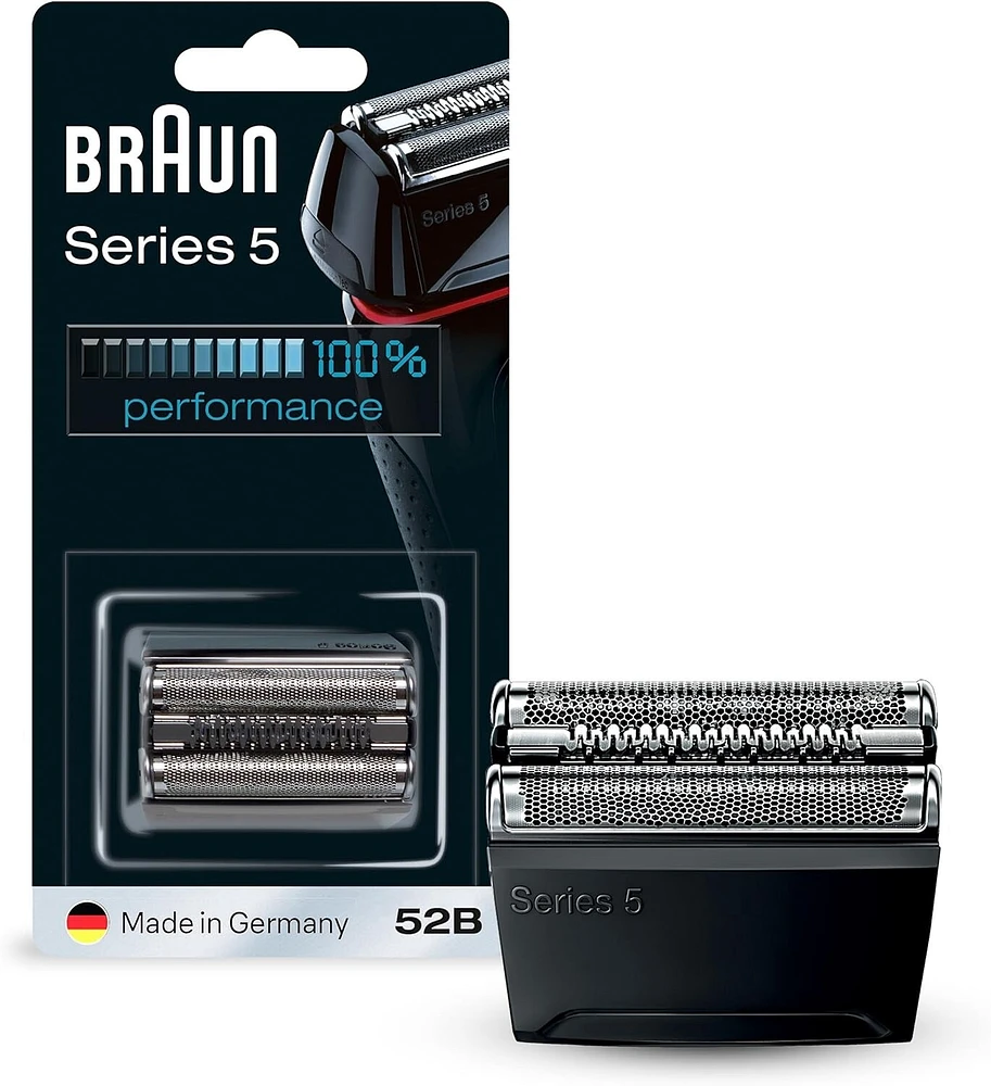 Braun Series 5 52B Electric Shaver Head Replacement Cassette, Black