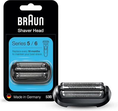 Braun Series 5 53B foil and cutter replacement head black. Series 5 and Series 6