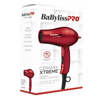 BaBylissPRO Ceramix Xtreme Travel Hairdryer, Red, BAB053C