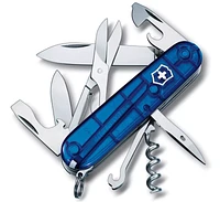 Victorinox Climber 91mm 14 Function Swiss Army  Pocket Knife-Sapphire Transparent,1.3703.T2-033-X1