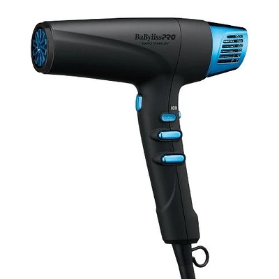 BaBylissPRO Nano Titanium Dual Ionic High-Speed Hairdryer (Midnight Blue),BNTMB9100C