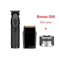 BaBylissPRO LimitedFX Matte Black Trimmer and Double-Foil Shaver + FREE Charging base