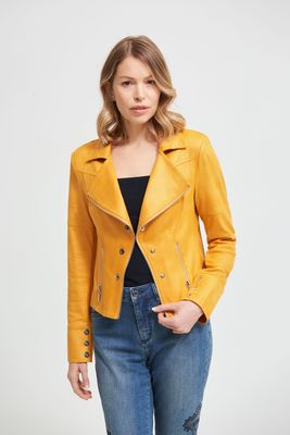 Joseph Ribkoff Marigold Faux Leather Jacket Style 213945 | Centre Eaton de  Montréal