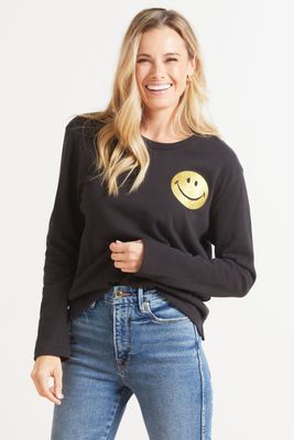 Metallic Smiley Sweatshirt
