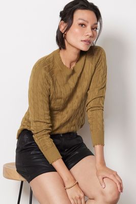 Cable Distressed Pullover