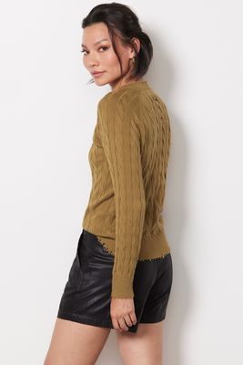 Cable Distressed Pullover