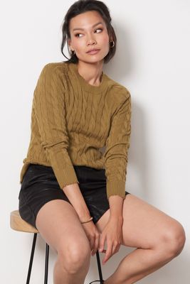 Cable Distressed Pullover
