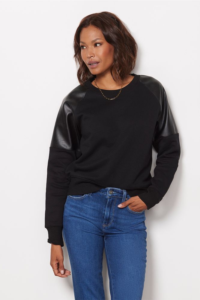 Zola Faux Leather Pullover
