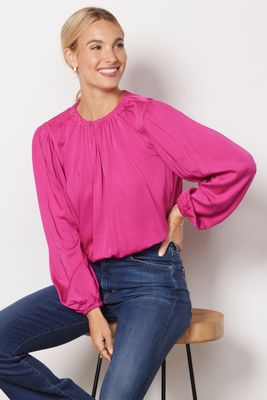 Luxe Satin Banded Blouse