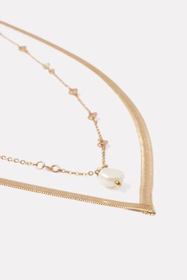 Mallory Double Strand Pearl Necklace
