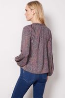 Kyra Paisley Smocked Blouse