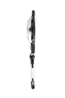 Leather Clip - Silver Case White Dial Black Holder