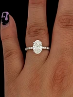 14K Gold Lab Grown Oval Diamond Engagement Ring - 4 /