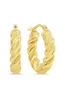 10K Yellow Gold Twisted Hoop Earrings