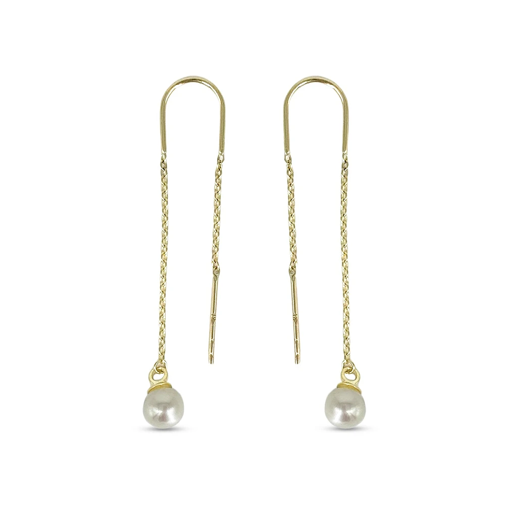 10K Yellow Gold Threading Earrings