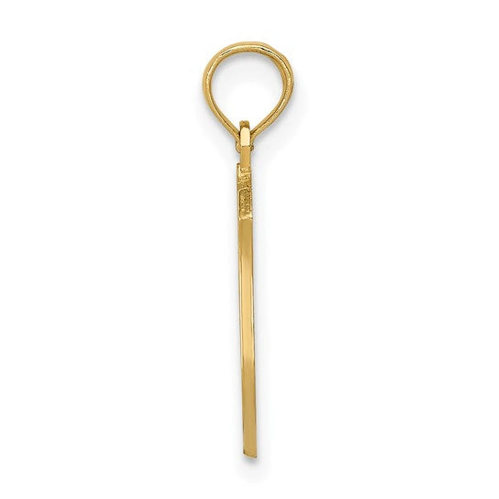 10K Yellow Gold Police Badge Pendant, Engravable - 21mm x 12mm
