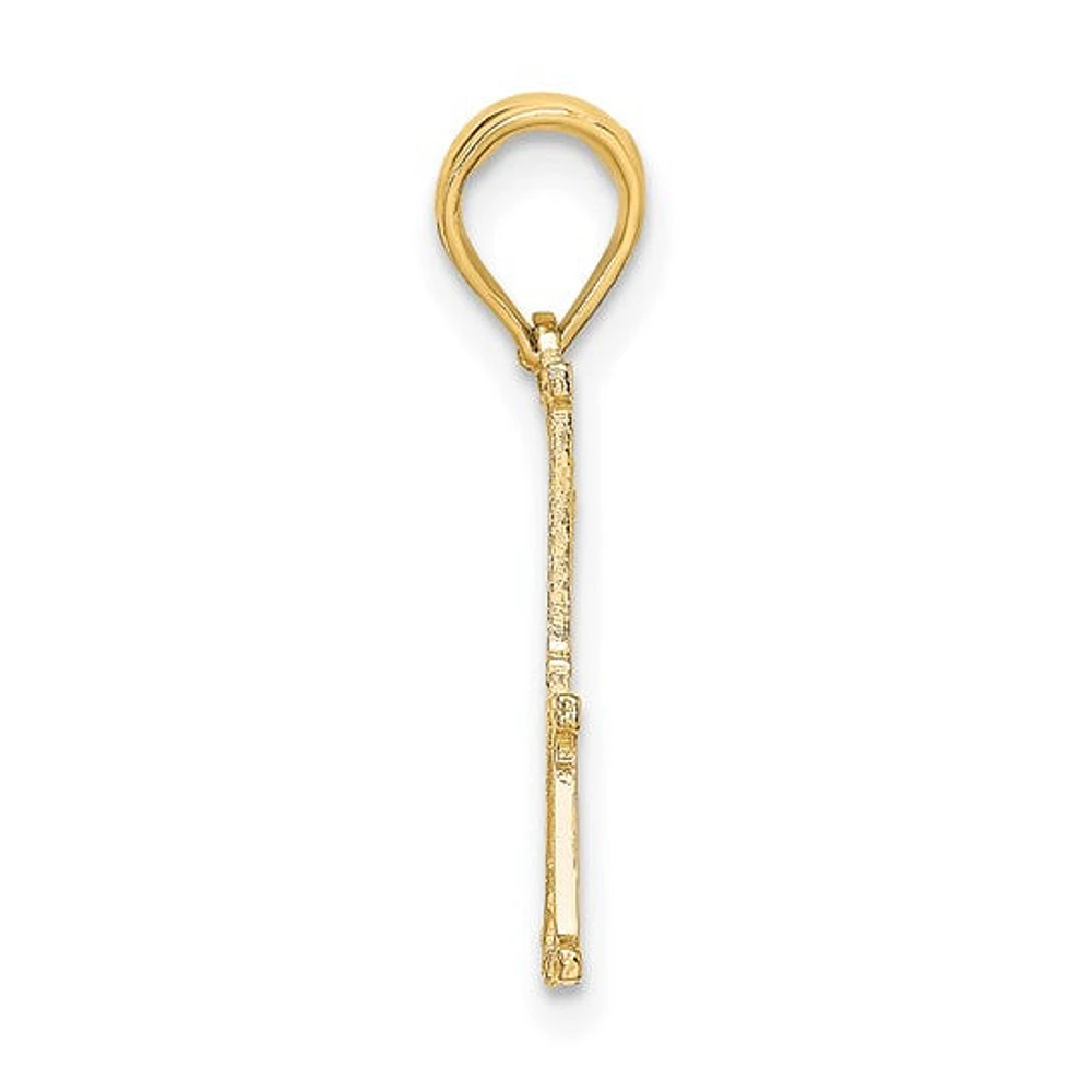10K Yellow Gold Cut-Out "#1 PAPA" Charm - 23mm x 18mm