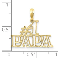 10K Yellow Gold Cut-Out "#1 PAPA" Charm - 23mm x 18mm
