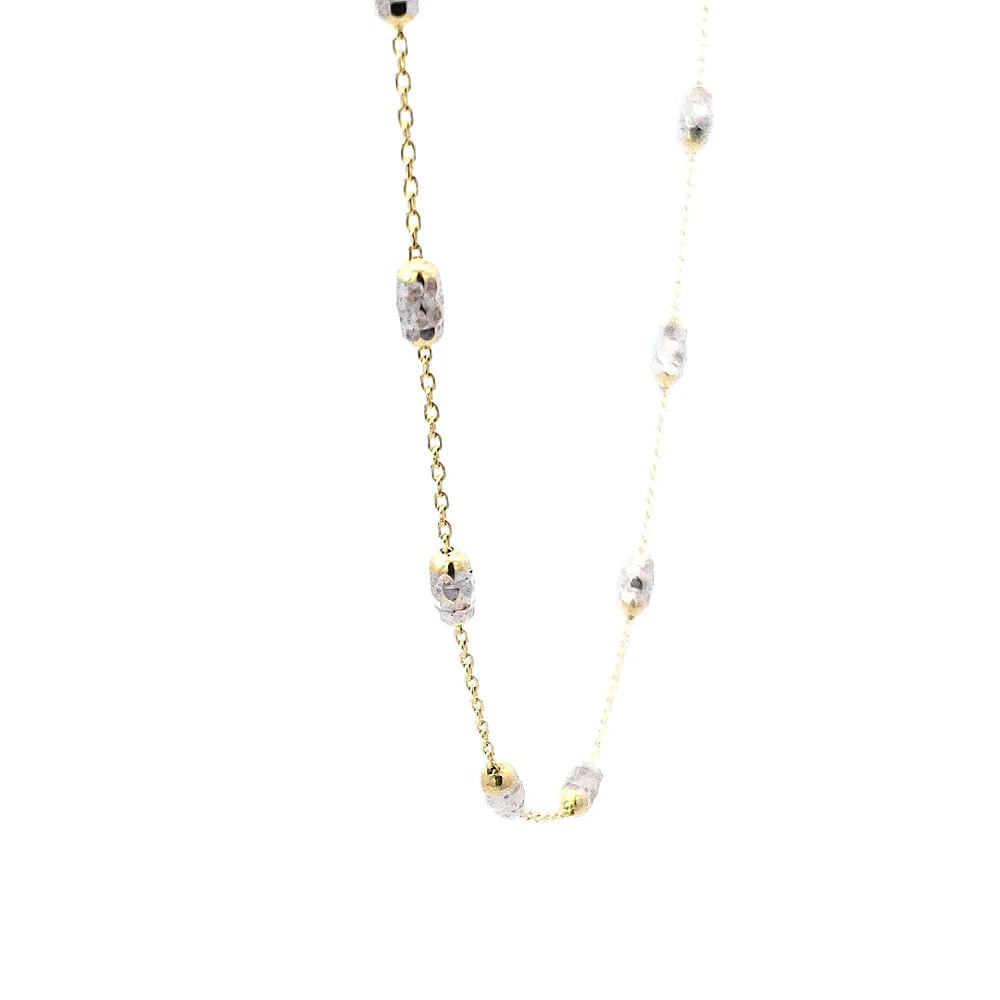 10K 2 Tone Gold Anklet - Adjustable 10"