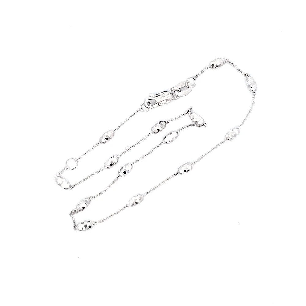 10K White Gold Anklet