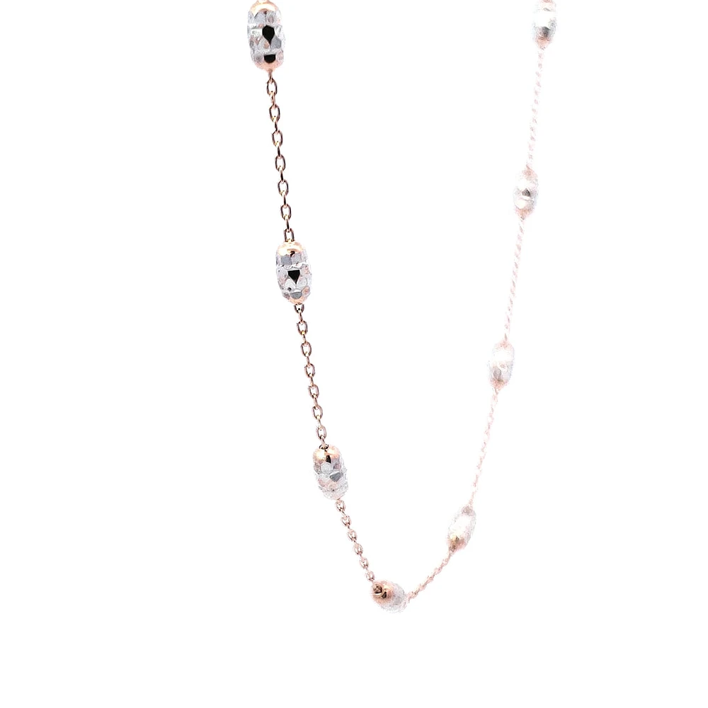 10K 2 Tone Rose Gold Anklet - Adjustable 9-10"