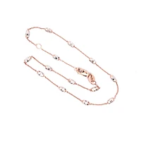 10K 2 Tone Rose Gold Anklet - Adjustable 9-10"