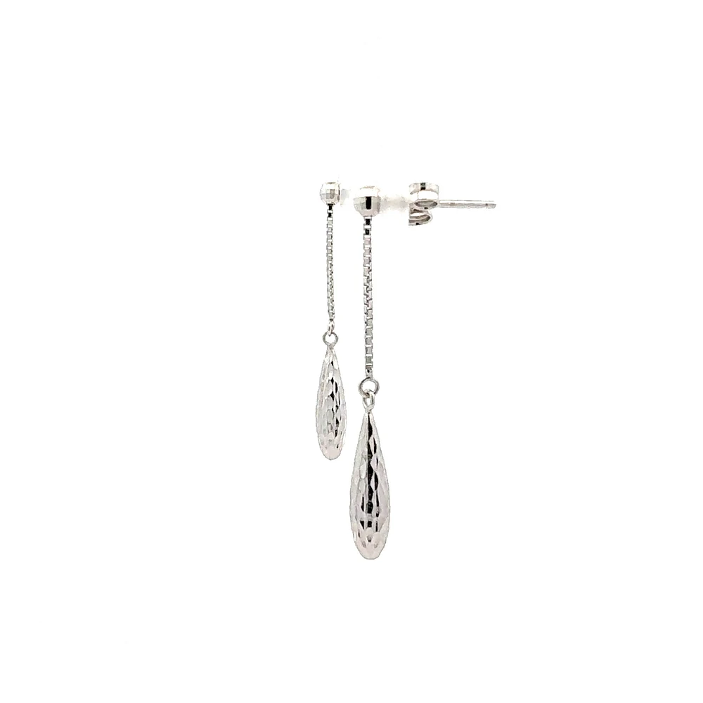 10K White Gold 35mm Earrings
