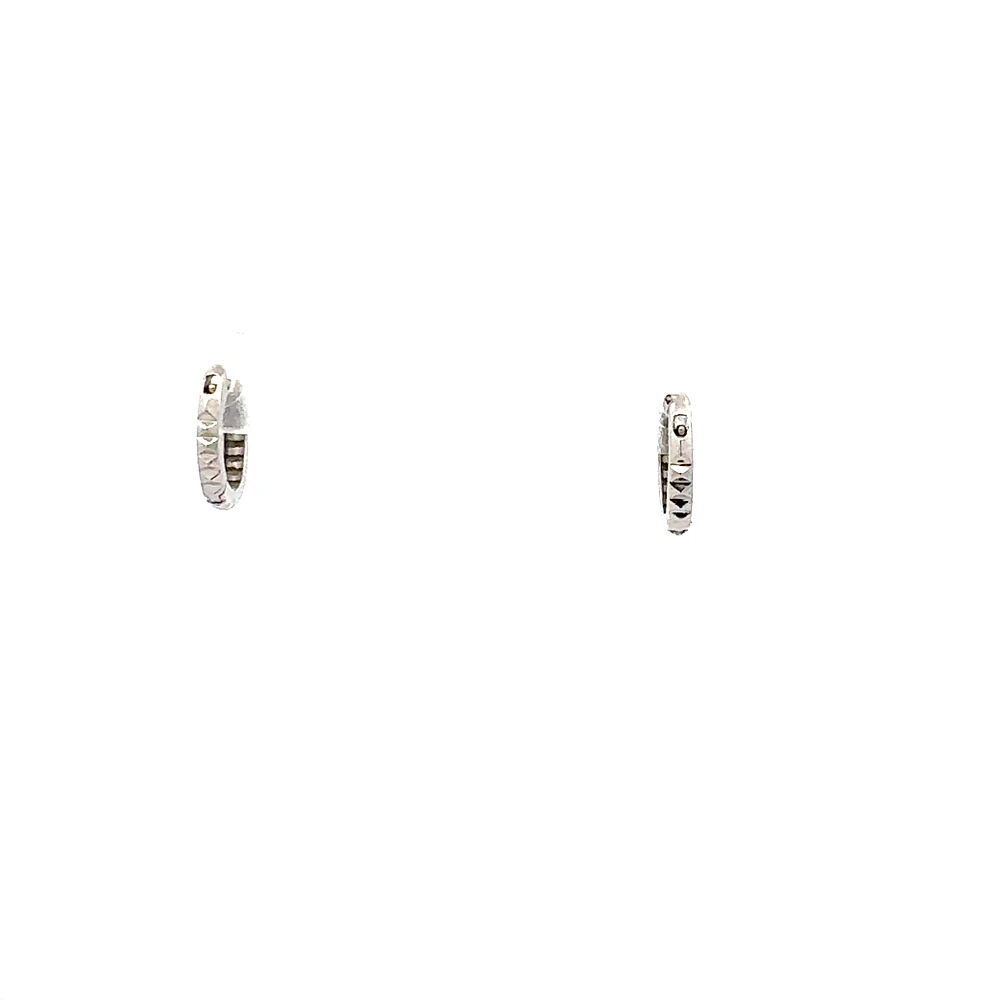 10K White Gold Huggie Earring