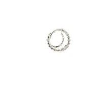 10K Mini Huggie White Gold Beaded Earrings